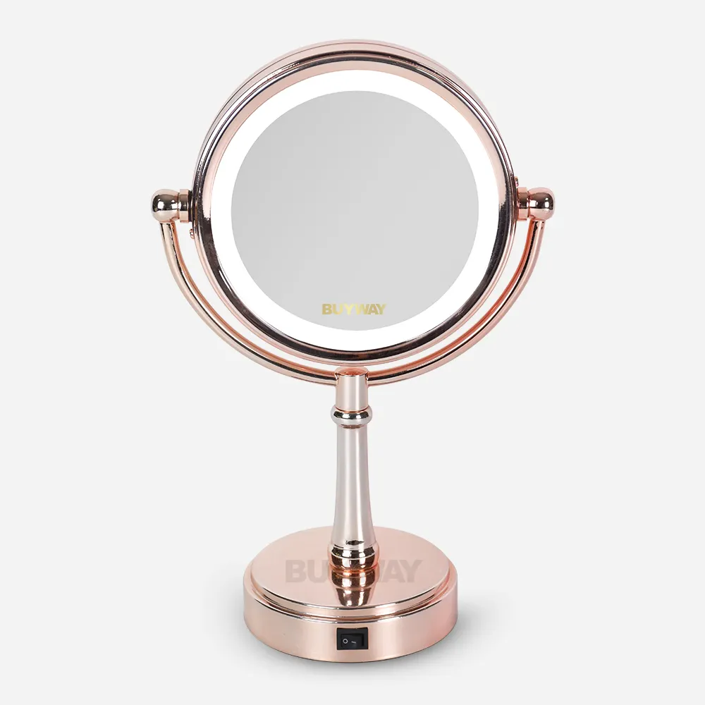 Bonito espejo de maquillaje con compartimento de aumento de 3X 5X 7X 10X, iluminación iluminada, led, para belleza y cosmética