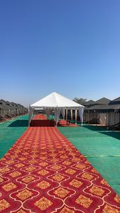 เต็นท์ทรงศาลาสีขาวและเหลืองสุดหรู พร้อมผ้าม่านสวยสง่า สำหรับงานแต่งงาน งานเลี้ยงในสวน และงานอีเว้นท์ต่างๆ - Product Image 4