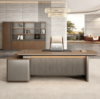 Ensemble de bureau de direction en forme de L avec panneau en bois moderne, chaise, armoire latérale, table de PDG/directeur, vente en gros OEM/ODM pour usine de bureau