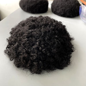 थोक 6 भारतीय 100% मानव बाल मोनो बेस रिप्लेसमेंट पुरुषों के लिए तौपे एफ्रो क्यूल पुरुषों के लिए एक फ्राओ टूपे एफ्रो वाइग्स - Product Image 2