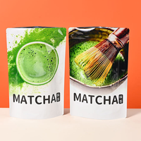 Sacs d'emballage alimentaire refermables, résistants à l'humidité, personnalisables en usine, pour la poudre de matcha