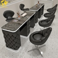 Ensemble table et chaise de manucure capitonnées avec aspirateur intégré, éclairage LED et options de couleurs personnalisées
