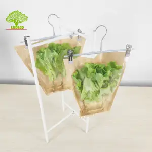 Tas lengan plastik, kualitas tinggi tahan air Bopp + kertas Kraft berlubang sayuran hidup selada segar ramuan plastik kemasan