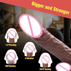 Thrusting Silicone Vibrator Heating Function 9.8 Inch Dildo Realistic Ball Strong <b>Suction</b> Cup Life Waterproof Eco-Friendly 360 - Product Image 5