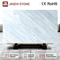 Grande dalle de quartzite bleu cristal moderne, pierre naturelle onyx polie, étanche, pour salle de bain, escalier, villa, salon, hôtel