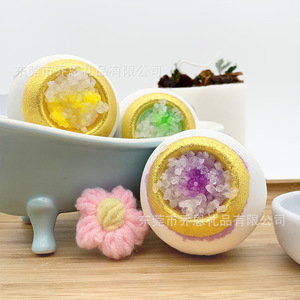 Bombes de bain sphériques en cristal 100g, parfum longue durée, bombes effervescentes pour le bain - Product Image 1