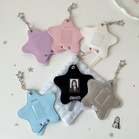Sac de rangement transparent Hisocute Star pour badges ronds creux de 65 mm, porte-cartes, pendentif, porte-clés pour fans d'idoles