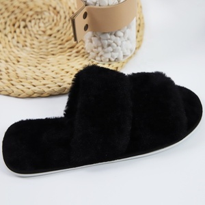 Pantuflas Personalizadas de Lana de Angora para Invierno/Primavera, Antideslizantes, Suaves, Cálidas y Esponjosas, Sandalias de Casa de EVA, Venta al Por Mayor a Precio Económico - Product Image 4
