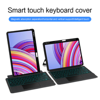 Étui de clavier sans fil en cuir protecteur pour tablette PC rechargeable magnétique pour Redmi Pad Pro 12,1 pouces Étui de clavier pour tablette