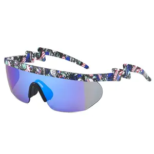 UV400 tek parça oem özel logo plastik açık bisiklet boy polarize spor güneş gözlüğü erkekler kadınlar için