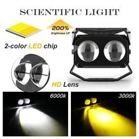 Nouveau phare de conduite mini LED LT U10 60W BILED laser bicolore jaune et blanc avec fonction stroboscopique, faisceau de câblage, étanche IP67, certifié CE