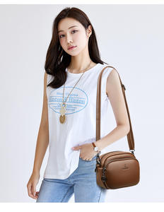 Cartable personnalisé de bonne qualité en cuir PU de couleur élégante pour femmes sac à bandoulière tendance sacs de messager - Product Image 2