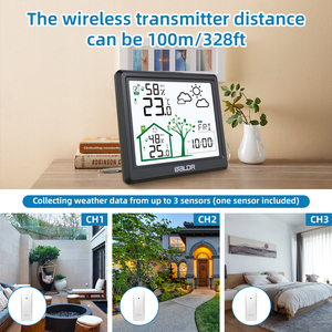 <span class=keywords><strong>BALDR</strong></span> <span class=keywords><strong>Station</strong></span> météo numérique sans fil en promotion, horloge intérieure/extérieure, hygromètre ABS, écran LCD, mesure de la température 24h/24, 3 piles AAA - Product Image 4