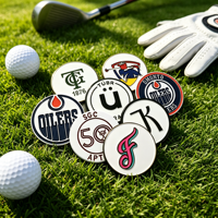 Marcador de Pelota de Golf Magnético de Metal Personalizado en Blanco Dorado, Collar Magnético Personalizable al por Mayor