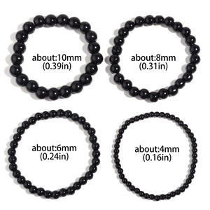 สร้อยข้อมือลูกปัดหินธรรมชาติหลากสีขนาด6/8/10มม. สำหรับคู่รัก - Product Image 4