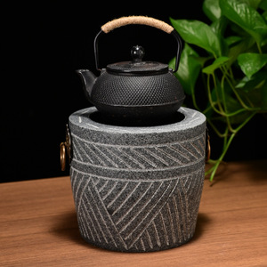 Stone Tea Stove Tabletop Charcoal Powered Heat Resistant Indoor Fireplace For Brewing Tea - Product Image 1