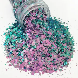 Toptan ücretsiz örnek zanaat konfeti glitter toplu polyester DIY nail art karışık glitter