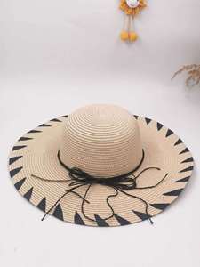 Sombrero Panamá de ala ancha para mujer, sombrero de sol de verano con lazo estilo Bangkok, sombrero de paja plegable de ala ancha para mujer - Product Image 3
