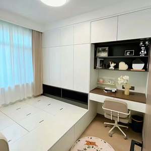 Ensemble de chambre à coucher avec armoire intégrée de style minimaliste, unité tout-en-un confortable, armoire, bureau, lit tatami, maison, école, buanderie, hall - Product Image 4