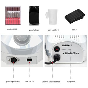 Nueva Versión Mejorada 202 Plus, Pantalla LCD, Alta Velocidad 45000 rpm, Máquina Eléctrica de Manicura y Pedicura para Pulir Uñas - Product Image 5