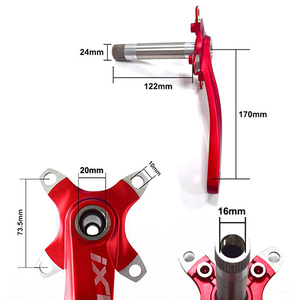 Pédalier IXF 104 BCD Ultraléger pour Vélo, Comprend Pignon Boîtier de Pédalier et <span class=keywords><strong>Manivelle</strong></span> en Alliage pour BMX, VTT/Vélo de Route - Product Image 2