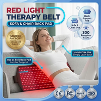 Cinturón de Terapia de Luz Roja Infrarroja con 300 LED Certificado por ISO, Almohadilla Extra Grande para Uso en Cintura, Hombro y Pierna