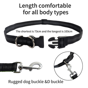 Laisse de chien mains libres avec pochette corde de laisse de taille élastique rétractable pour chiens ceinture de longueur réglable robuste et Durable - Product Image 2