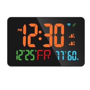 Nouvelle Arrivée Horloge Murale Électronique Connectée Wi-Fi Grande Taille avec Affichage Température & Humidité, Alarme et Alimentation USB pour Chambre et Décoration Intérieure - Product Image 2