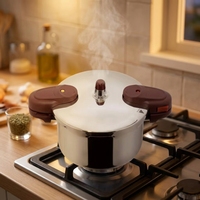 Casserole à pression multi-capacités 3L/4L/5L en acier inoxydable 304 avec un diamètre de 20 cm pour les repas en famille, service OEM ODM