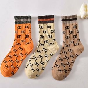 Calcetines Negros de Algodón hasta la Rodilla, Estilo Europeo Americano, Calcetines Dobles D, Calcetines Medios para Mujer, Calcetines Casuales - Product Image 3