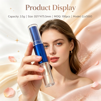 ISMAN Tube de rouge à lèvres et gloss 2-en-1 à double embout avec applicateur Doe Foot, emballage cosmétique en plastique 4ml 10ml, vente en gros, marque privée