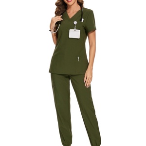 Women's <b>Nurse</b> <b>Scrub</b> Sets V-Neck Stretch Six Pocket Medical Design <b>Scrubs</b> (Cargo Pant) - Product Image 2
