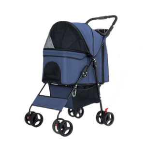 รถเข็นสำหรับสัตว์เลี้ยงสุดหรู kinderwagen voor huisdieren รถเข็นสุนัขสีชมพูแบบพับได้ - Product Image 3