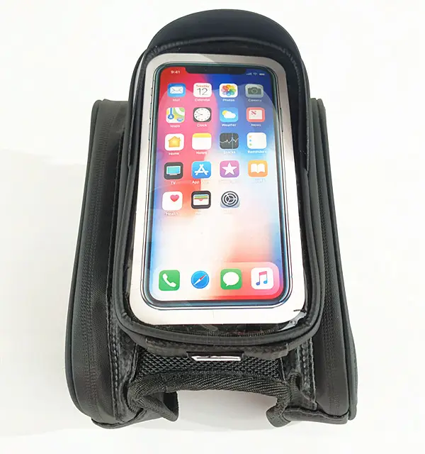 Bolsa de marco de bicicleta para teléfono móvil, bolsa de montaje de pantalla táctil para tubo delantero de bicicleta