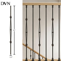 Balustres d'escalier en fer forgé DVN, couleur laiton antique brossé, design rétro en métal, balustres de balustrade en forme de panier, poteaux d'escalier en métal