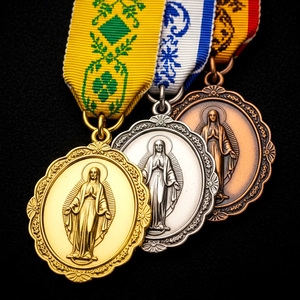 Médaille commémorative religieuse MARY CONCEIVED WITHOUT SIN, argent, or, bronze - Product Image 2