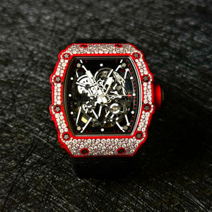 Reloj de Lujo para Hombre RM 35-02 – Caja de Fibra de Carbono Roja, Esfera Esqueleto con Diamantes de Imitación, Reloj Mecánico de Buceo Estilo Hip-Hop - Product Image 2
