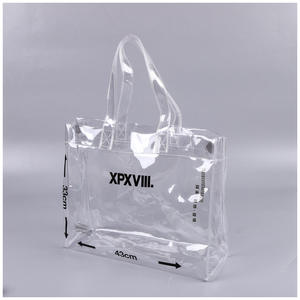 친환경 핸드백 투명 PVC 가방 손잡이와 버튼이 있는 선물 및 판촉용 가방 - Product Image 3