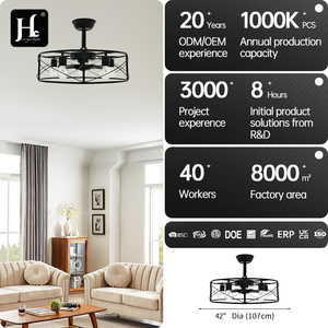 20-inch European-style living room decorative <b>remote</b>-<b>controlled</b> silent dimmable DC modern LED <b>ceiling</b> fan - Product Image 4