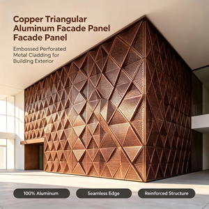 Panneau de mur-rideau en aluminium perforé, revêtement de façade, décoration extérieure de bâtiment, résistant aux intempéries, installation facile - Product Image 3