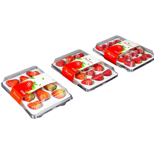 Boîte alimentaire en plastique transparente en forme de fraise pour l'emballage, barquettes à emporter, conteneur à fraises pour aliments - Product Image 4