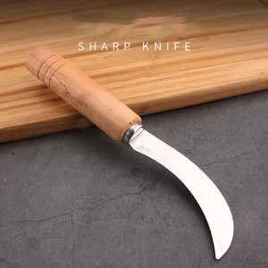 Cuchillo multifuncional para cortar frutas y melones con mango de madera de piña de acero inoxidable - Product Image 2
