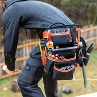 Ceinture à outils professionnelle haut de gamme 4 pièces CanvasCraft 51452 pour charpentiers, adaptée aux tailles régulières et plus grandes, noir et marron