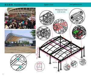 Soporte de truss de aluminio Iluminación global Truss Performance Stage Truss Roof System - Product Image 6