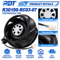 Ventilateur centrifuge industriel HVAC R3G190-RC03-07 à haut débit d'air pour système de refroidissement et remplacement d'équipement