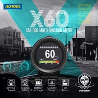 AUTOOL-alarma de velocidad inteligente X60 Digital OBDII para coche, minipantalla Universal para vehículo diésel de gasolina de 12V