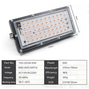 Yxo Yuxinou-جهاز إضاءة ليد لنمو النباتات الطبية, يتميز بضوء ليد كامل الطيف يعمل بالأشعة فوق البنفسجية وإالأشعة تحت الحمراء ، و بقدرة 50 وات. - Product Image 6