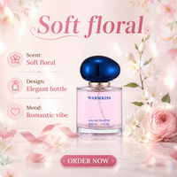 Parfum en spray EDT floral fruité frais pour femme 50 ml, longue tenue, flacons en verre ronds avec bouchon en galet pour la vente en gros en usine