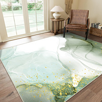 Modern Abstract Printing Camping Travel Thin Polyester Rug Non-Slip TPR Backing Low Pile Machine Washable Tufted Braided Pet