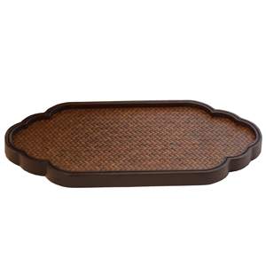 Bamboo <b>Tea</b> <b>Tray</b> Set Woven Mat Dry Brewing Stand For <b>Tea</b> Ceremony New Chinese Style Eco Friendly Coffee <b>Tea</b> Tools - Product Image 5